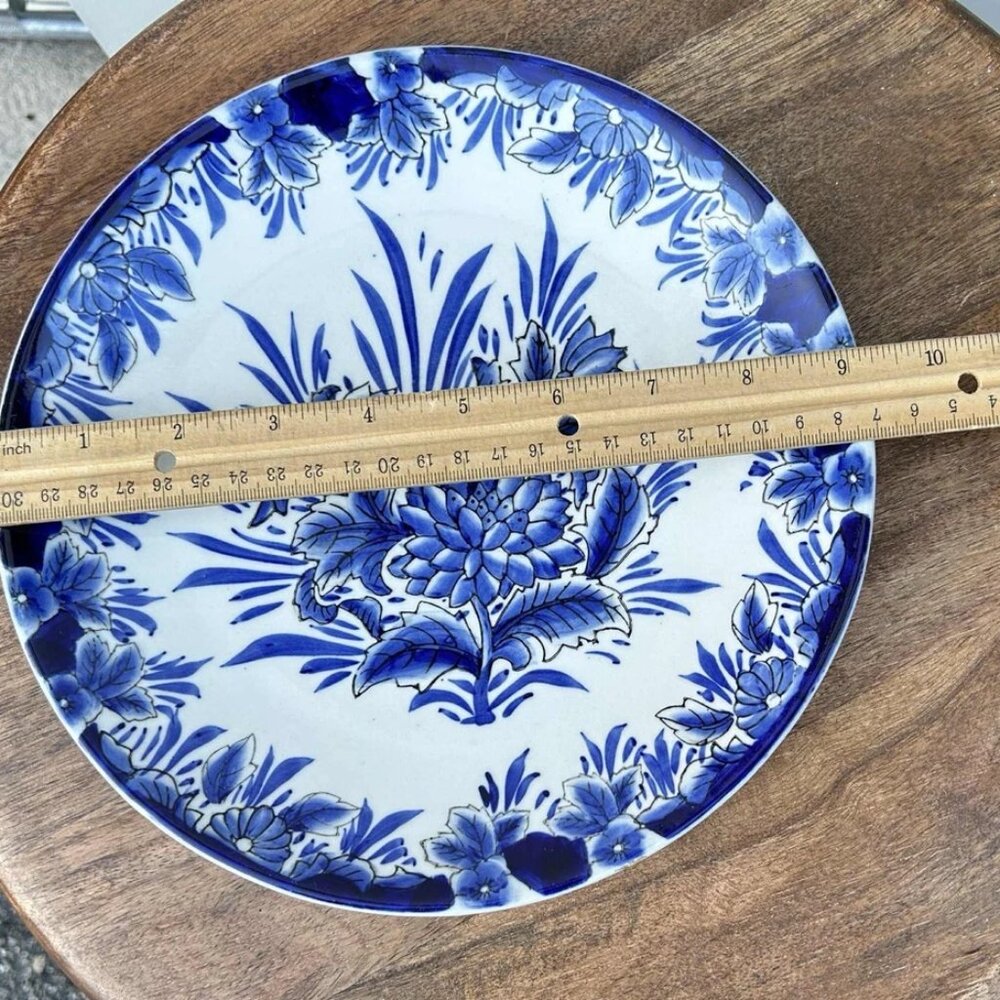 Vintage I Godinger & Co Blue & White Round Floral 9" Plate - Wall Decor ? - Picture 2 of 3